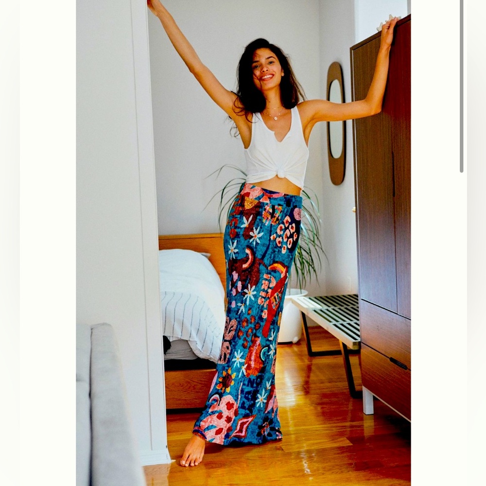 Farm for Anthropologie Rio Gabriela Knit Maxi Skirt